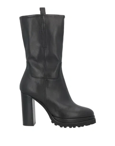 Elvio Zanon Woman Ankle Boots Black Size 10 Soft Leather