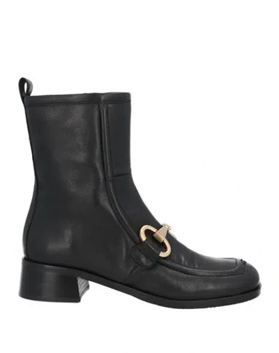 Elvio Zanon Woman Ankle Boots Black Size 10 Soft Leather