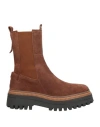 Elvio Zanon Woman Ankle Boots Brown Size 8 Leather