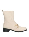 Elvio Zanon Woman Ankle Boots Ivory Size 8 Soft Leather In White