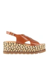 Elvio Zanon Woman Espadrilles Tan Size 7 Leather In Brown