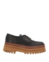 Elvio Zanon Woman Lace-up Shoes Black Size 9 Soft Leather In Black