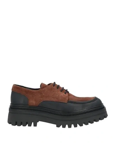 Elvio Zanon Woman Lace-up Shoes Brown Size 6 Leather