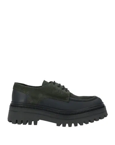 Elvio Zanon Woman Lace-up Shoes Dark Green Size 6 Leather In Multi