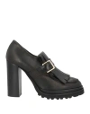 Elvio Zanon Woman Loafers Black Size 8 Soft Leather In Black