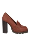Elvio Zanon Woman Loafers Brown Size 8 Soft Leather