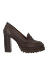 Elvio Zanon Woman Loafers Dark Brown Size 9 Soft Leather
