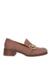 Elvio Zanon Woman Loafers Light Brown Size 8 Leather