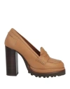 Elvio Zanon Woman Loafers Light Brown Size 5 Soft Leather In Beige