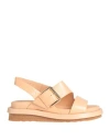 Elvio Zanon Woman Sandals Apricot Size 6 Soft Leather In Orange