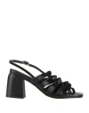 Elvio Zanon Woman Sandals Black Size 6 Soft Leather