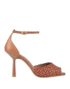 Elvio Zanon Woman Sandals Brown Size 9 Soft Leather
