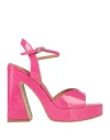 Elvio Zanon Woman Sandals Fuchsia Size 7 Leather In Pink