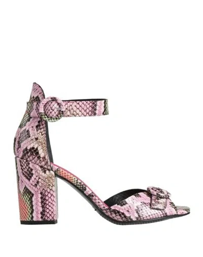Elvio Zanon Woman Sandals Pink Size 7 Leather