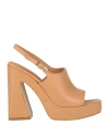 Shop Elvio Zanon Woman Sandals Sand Size 9 Leather In Beige