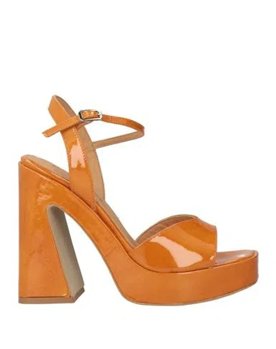Elvio Zanon Woman Sandals Tan Size 8 Leather In Brown