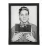 Elvis Presley Mugshot Black Wooden Framed Print In Gray