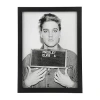 Elvis Presley Mugshot Black Wooden Wall Frame In Gray