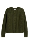 Elwood Antique Cable Knit Sweater In Emerald