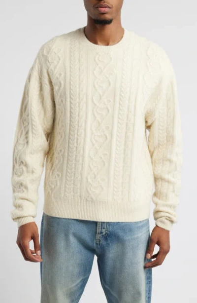 Elwood Antique Cable Knit Sweater In Off White