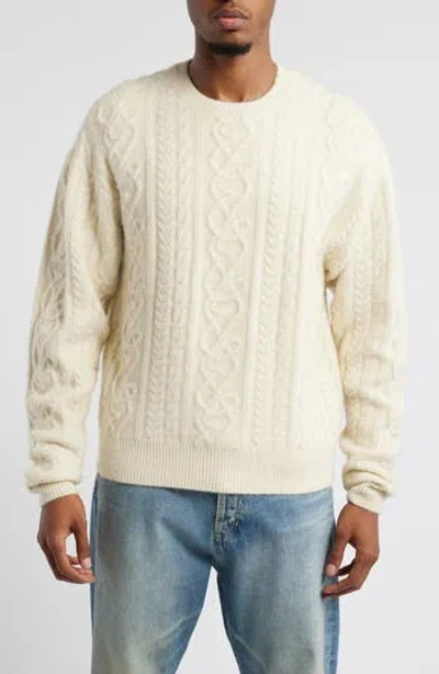 Elwood Antique Cable Knit Sweater In Off White