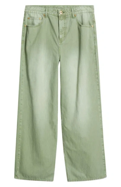 Elwood Archive Herringbone Twill Pants In Green
