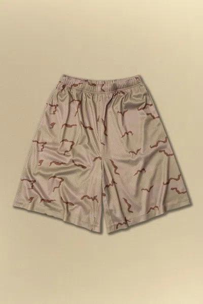 Elwood Baggy Mesh Shorts In Brown