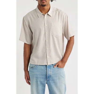 Elwood Banquet Stripe Short Sleeve Button-up Shirt In Neutral