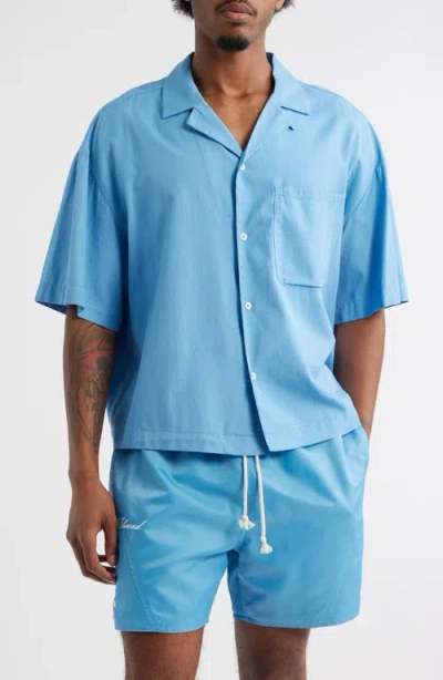 Elwood Boxy Camp Shirt In Blue