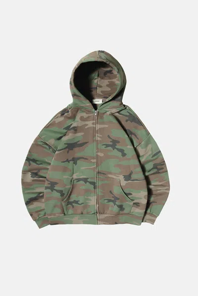Elwood Camo Zip Hoodie In Gray