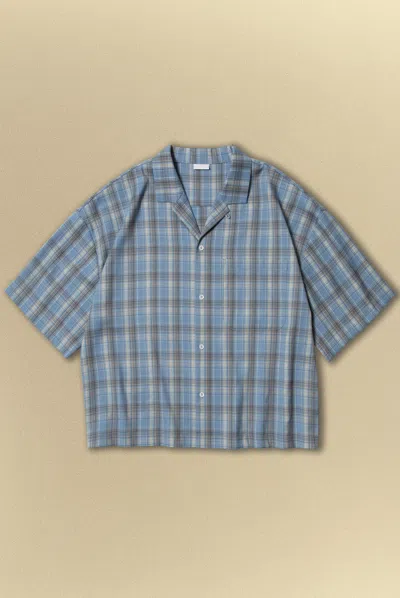 Elwood Camp Shirt In Blue Plaid