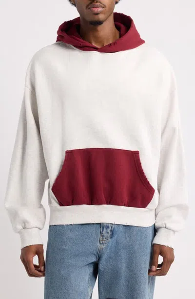 Elwood Colorblock Hoodie In Heather Grey