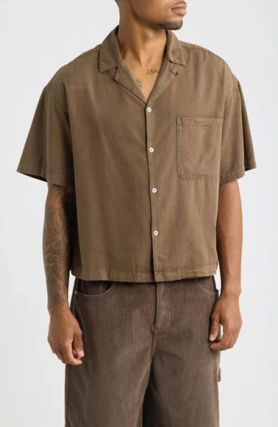 Elwood Core Cotton Camp Shirt In Brown