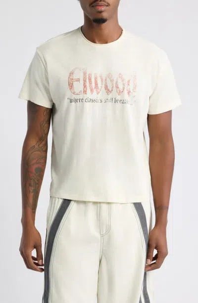 Elwood Core Logo Slub T-shirt In Vintage White
