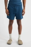 Elwood Core Organic Cotton Brushed Terry Sweat Shorts In Blue