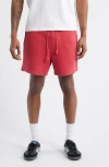 Elwood Core Organic Cotton Brushed Terry Sweat Shorts In Red