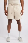 Elwood Core Organic Cotton Brushed Terry Sweat Shorts In Neutral