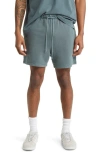 Elwood Core Organic Cotton Brushed Terry Sweat Shorts In Vintage Cobalt
