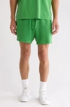 Elwood Core Organic Cotton Brushed Terry Sweat Shorts In Vintage Green
