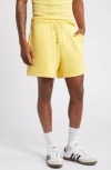 Elwood Core Organic Cotton Brushed Terry Sweat Shorts In Vintage Yellow