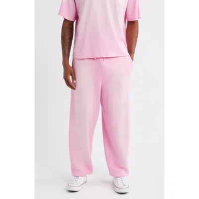 Elwood Core Organic Cotton Brushed Terry Sweatpants In Pink