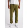 Elwood Core Organic Cotton Brushed Terry Sweatpants In Vintage Olive