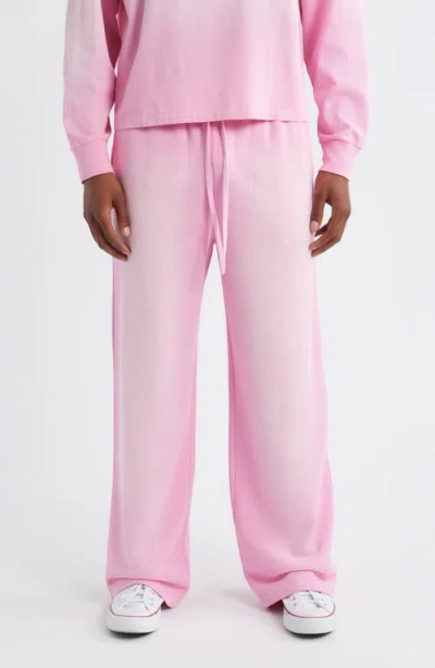 Elwood Core Organic Cotton Straight Leg Sweatpants In Pink