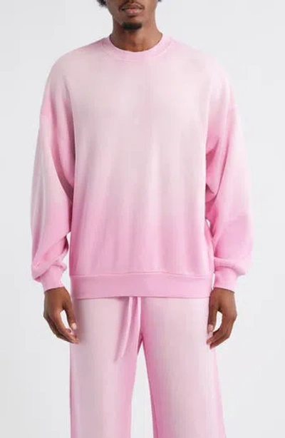 Elwood Core Oversize Crewneck Sweatshirt In Sun Faded Pink