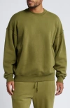 Elwood Core Oversize Crewneck Sweatshirt In Vintage Olive