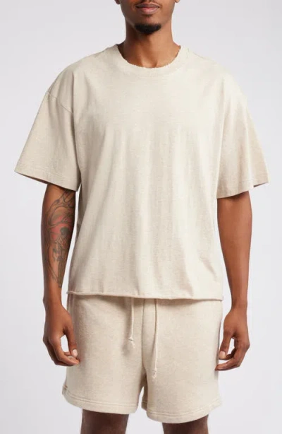 Elwood Core Oversize Crop Cotton T-shirt In Vintage Oatmeal