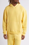 Elwood Core Oversize Organic Cotton Brushed Terry Hoodie In Yellow