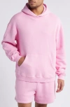 Elwood Core Oversize Organic Cotton Brushed Terry Hoodie In Pink