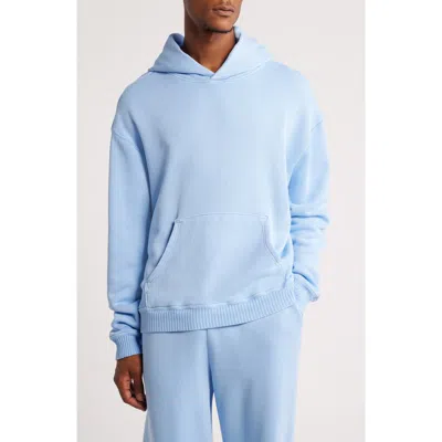 Elwood Core Oversize Organic Cotton Brushed Terry Hoodie In Vintage Baby Blue