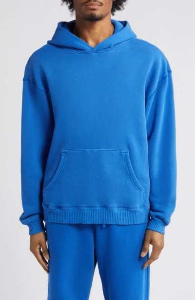 Elwood Core Oversize Organic Cotton Brushed Terry Hoodie In Blue